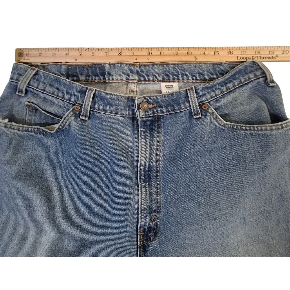 Vintage 90s Levis 560 Loose Fit Tapered Leg Orange Tab Jeans Mens 38x30 Blue USA